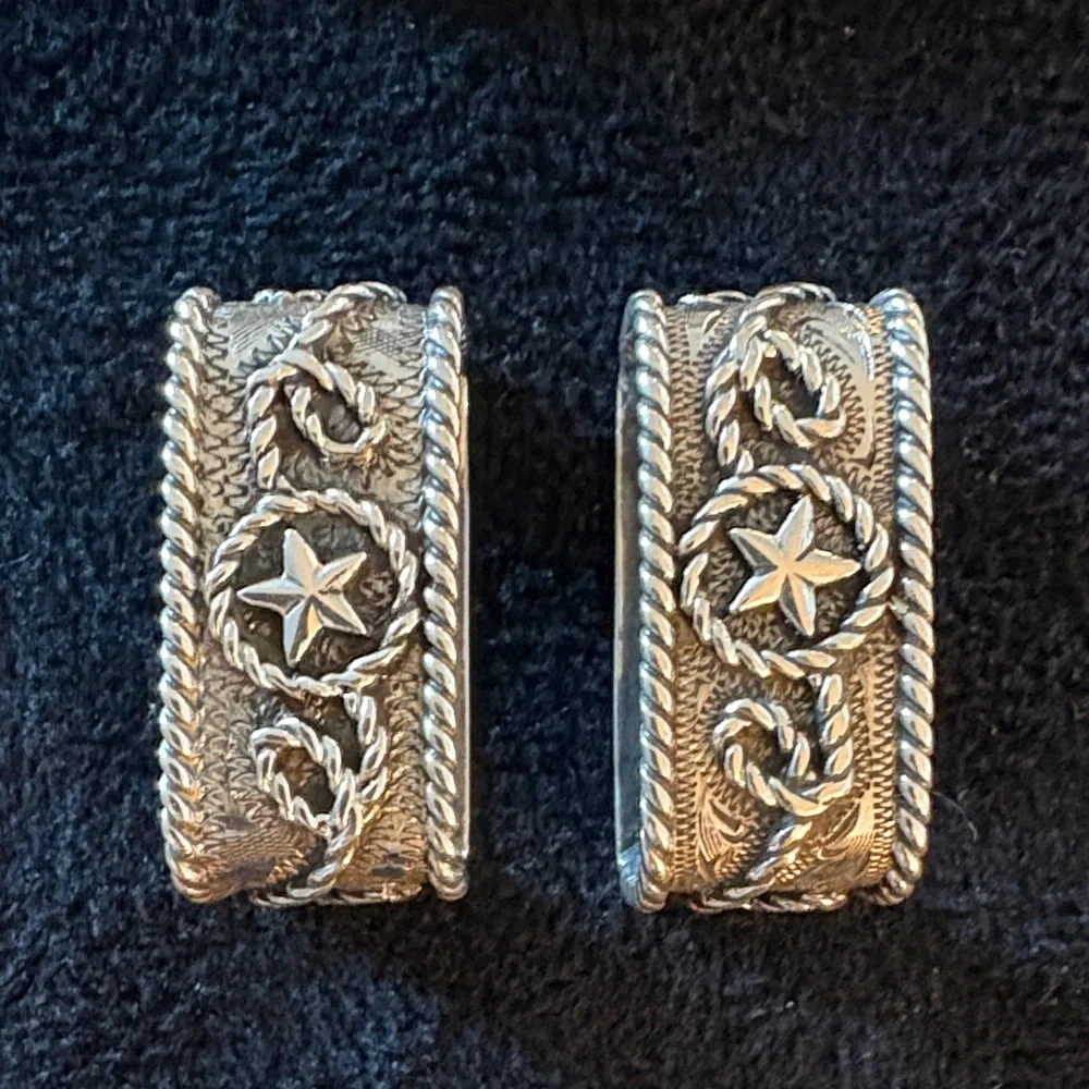 Douglas Magnus collectible “Roy Rogers” sterling 4 pc Buckle set w/ Star Accents